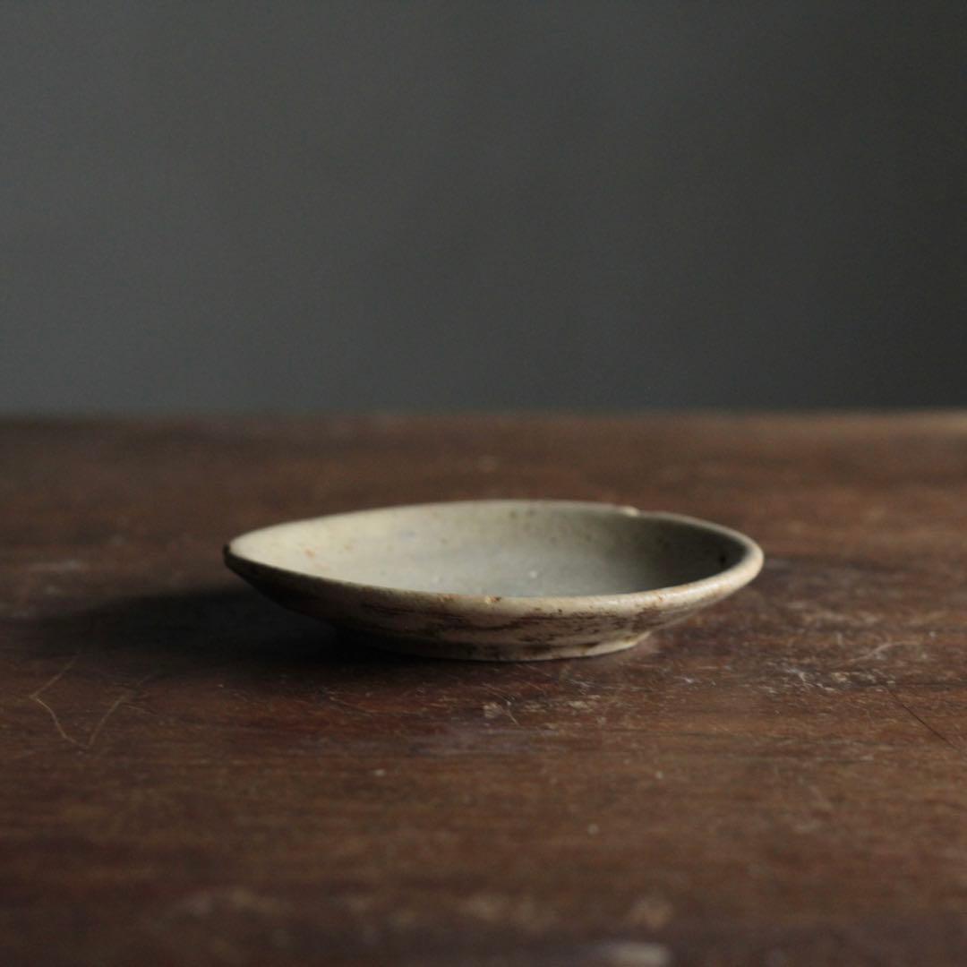 美濃 灰釉 小皿 No.3 江戸後期頃 古美術 古道具 アンティーク