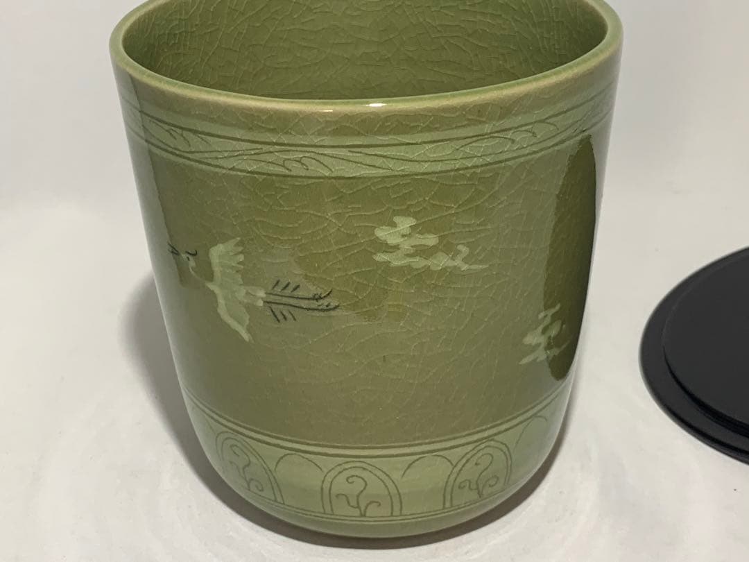 高麗写 水指　日比野清峰　共箱入　茶道具　茶器　伝統工芸品