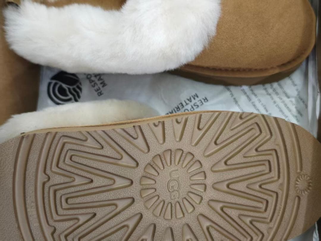 UGG ブラウン ムートンブーツ スエードファー 24.5cm