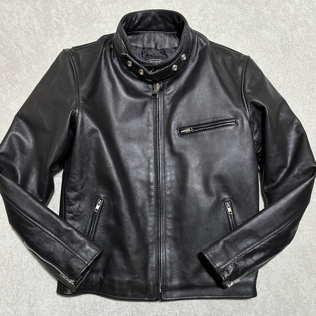 専用★美品✨ホーンワークス　シングルライダースジャケット　ブラック　バッファロー