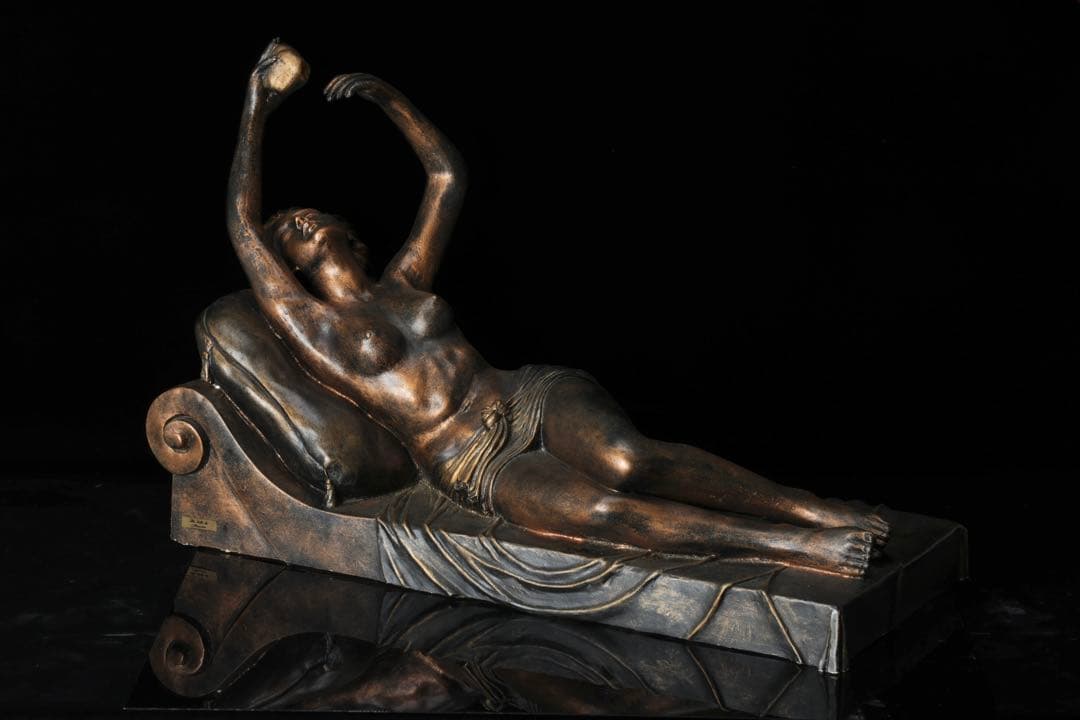 大型 裸婦横臥像 女性像 人物像 21kg 西洋彫刻 美術品 置物 オブジェ