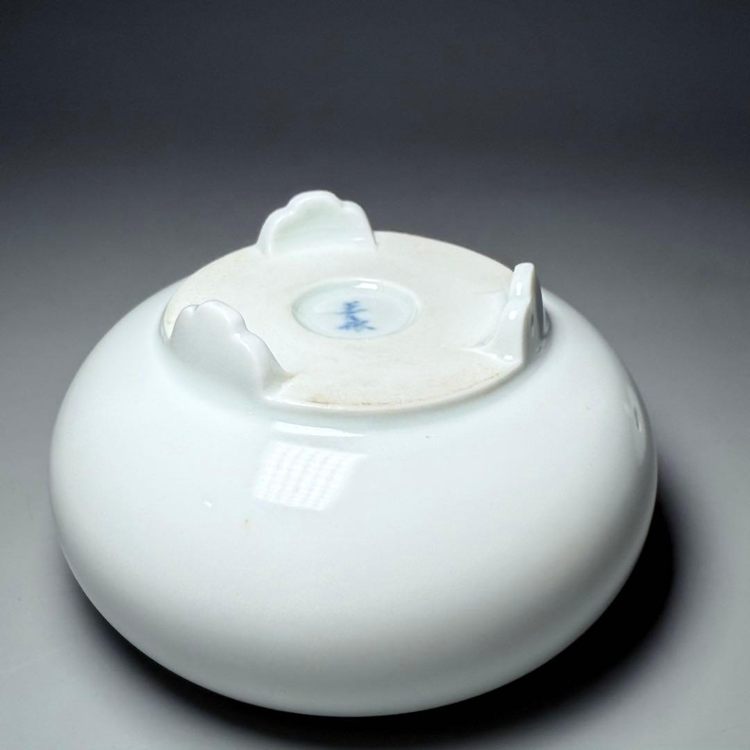 国重要無形文化財　人間国宝　井上萬二　自作　白磁香炉　共箱　共布　究極の白磁