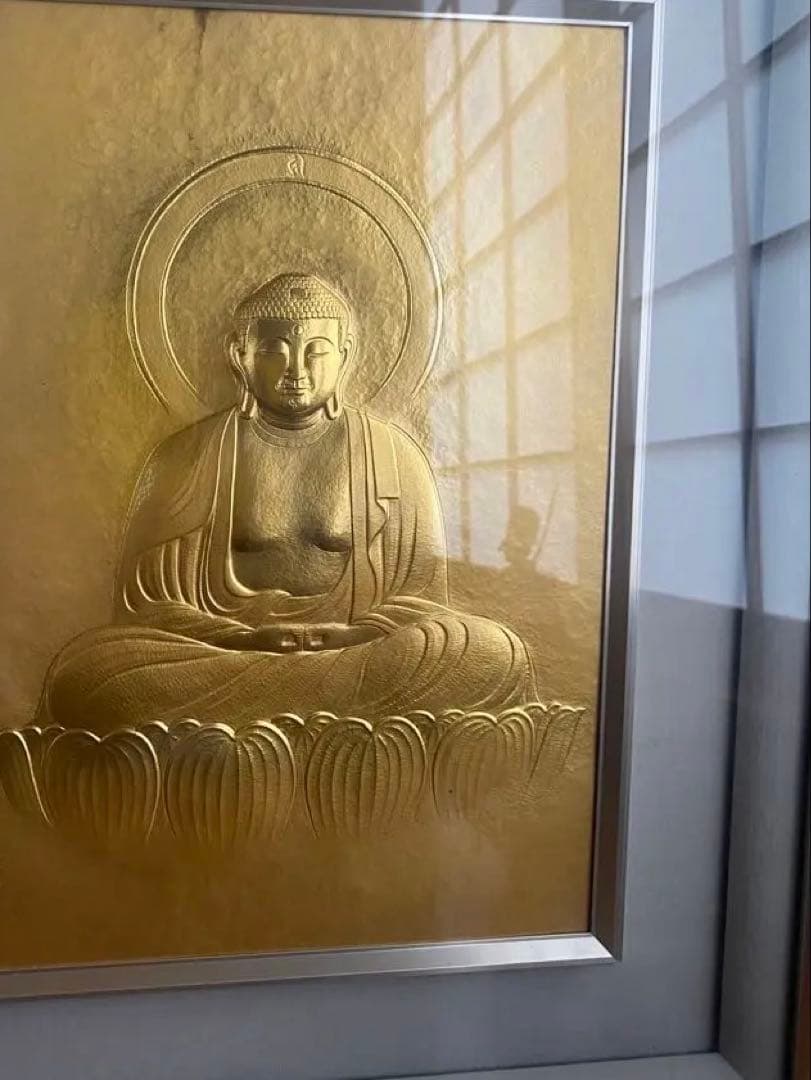 人間国宝　金森映井智氏作　彫金　大仏様　略歴　紙箱入