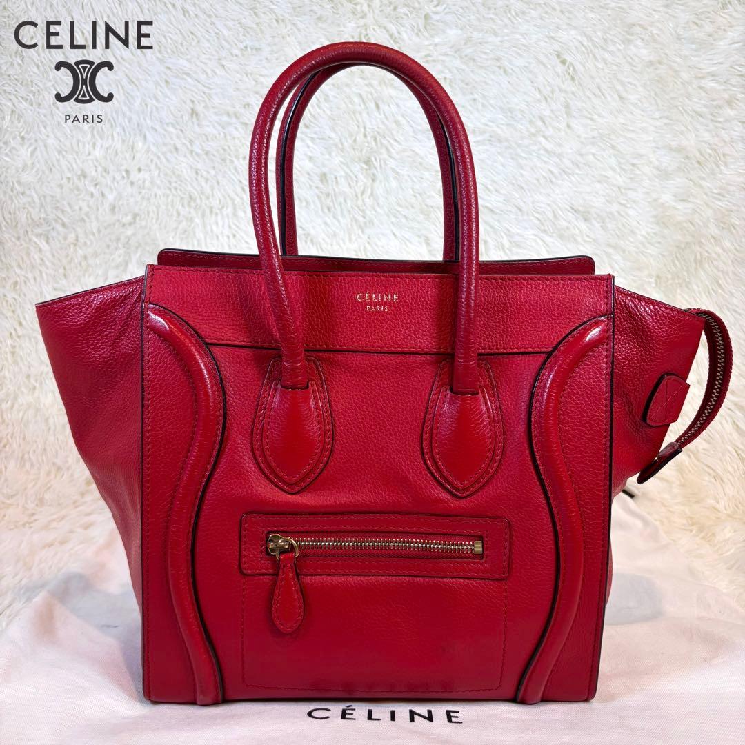 極美品✨セリーヌ　ラゲージ　ハンドバッグ　マイクロショッパー　レッド