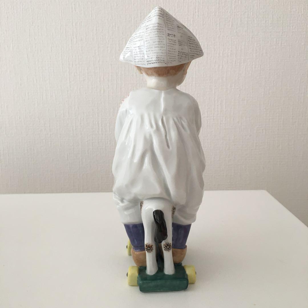 マイセン 陶器 人形 ヘンチェルシリーズ　木馬に乗る子供