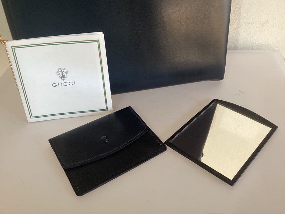 GUCCI ネイビーハンドバッグ 付属品付き