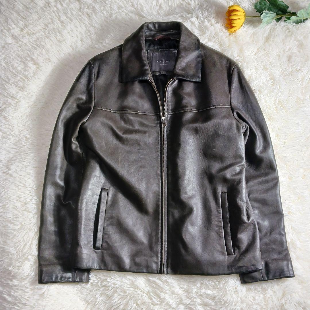 コールハーン　　レザージャケット　ダークブラウン　ラムスキン　Mサイズ