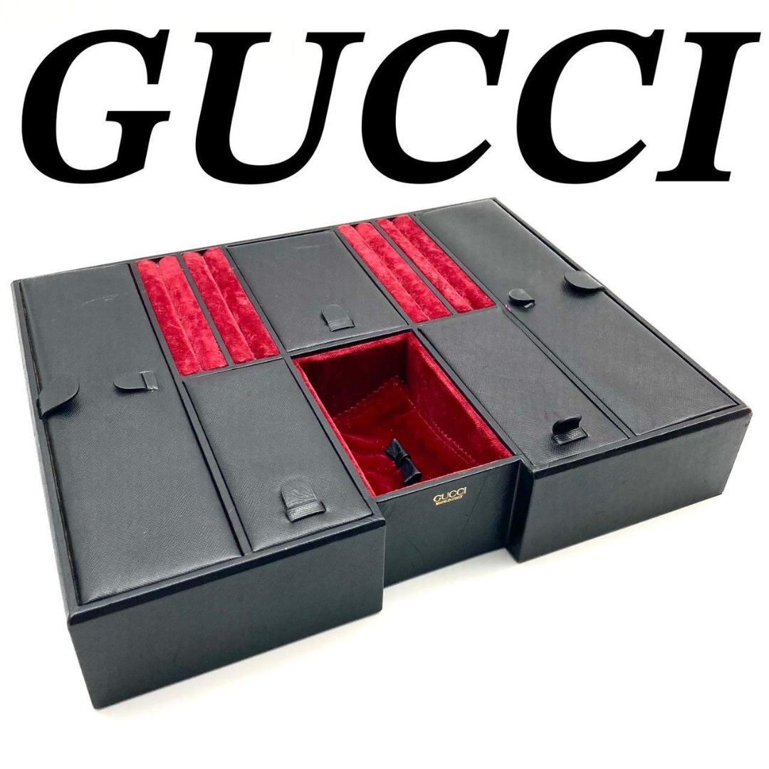 グッチ ジュエリーケース アクセサリーボックス ブラック レッド 70926