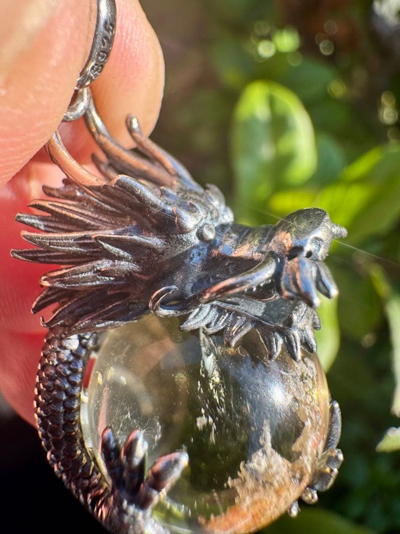 透明感たっぷりのガーデンクウォーツのペンダントトップ　ご希望の方にチェーン無料